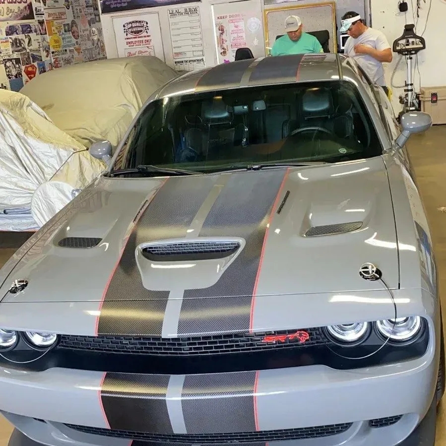 Racing stripes on Dodge Challenger